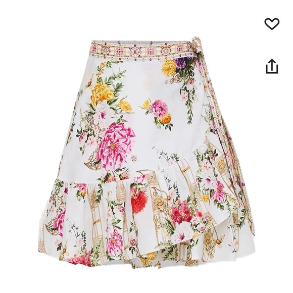 Camilla Dresses & Skirts - NWT, Camilla White and Pink Floral Mini Skirt